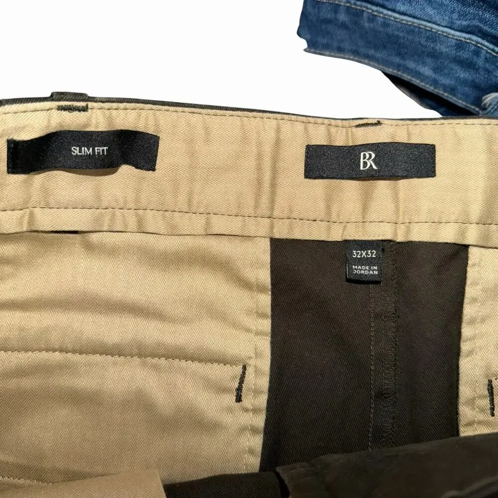 Banana Republic Slim Fit Heavyweight Premium Cotton Chino Pants Brown 32x32